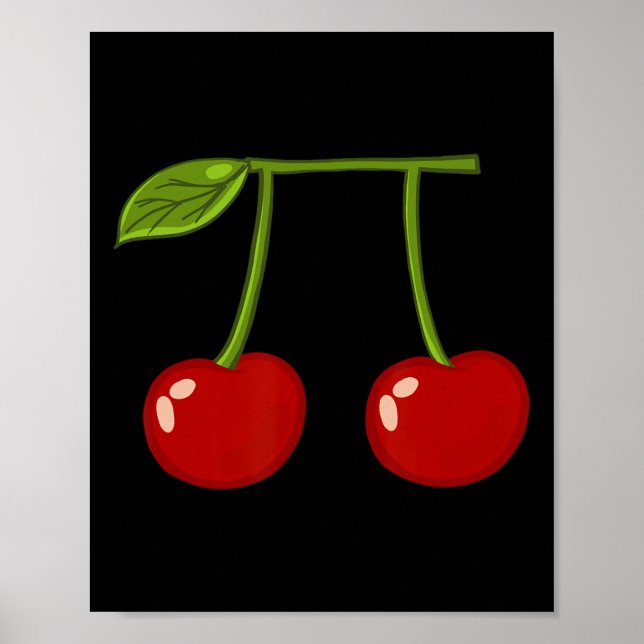 Cherry Pi Funny Pi Day Cherry Paj Pun Cherry Pi Poster (Framsidan)