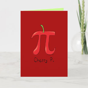 Cherry Pi - Pi Day Math-hälsningskort Kort