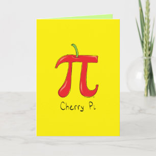 Cherry Pi - Pi Day Math-hälsningskort Kort