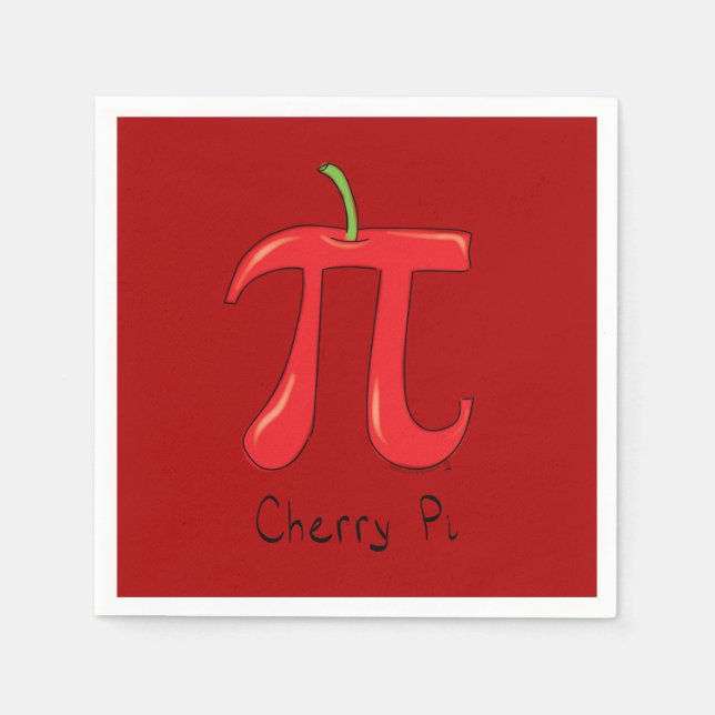 Cherry Pi Symbol Math Teacher Funny Pappersservett (Framsidan)