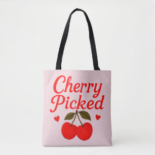 Cherry Picked Hearts Romantic Cottagecore Rosa Tygkasse