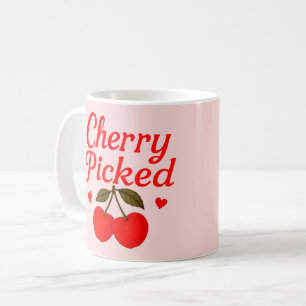 Cherry Picked Hearts Romantiska Cottagecore Rosa Kaffemugg