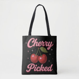 Cherry Picked Pink Glans Retrostil Tygkasse