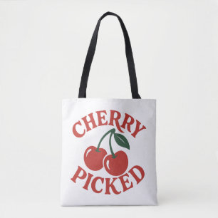 Cherry Picked Trendig Retro Frukt Grafik Tygkasse