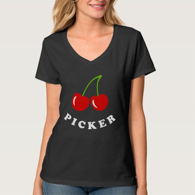 Cherry Picker  Cute Cherries T Shirt (Framsida)