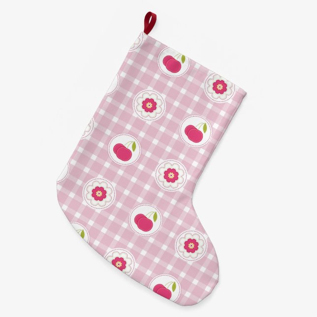 Cherry Picnic Stocking Stor Julstrumpa (Framsidan (Hängande))