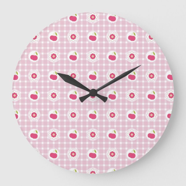 Cherry Picnic Wall Clock Stor Klocka (Framsida)