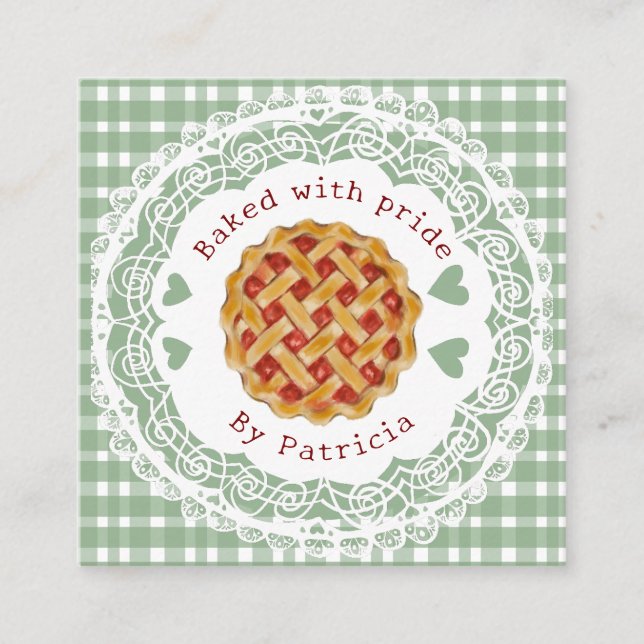 Cherry Pie Master baker  Fyrkantigt Visitkort (Framsida)