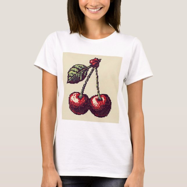 Cherry Pixels T Shirt (Framsida)