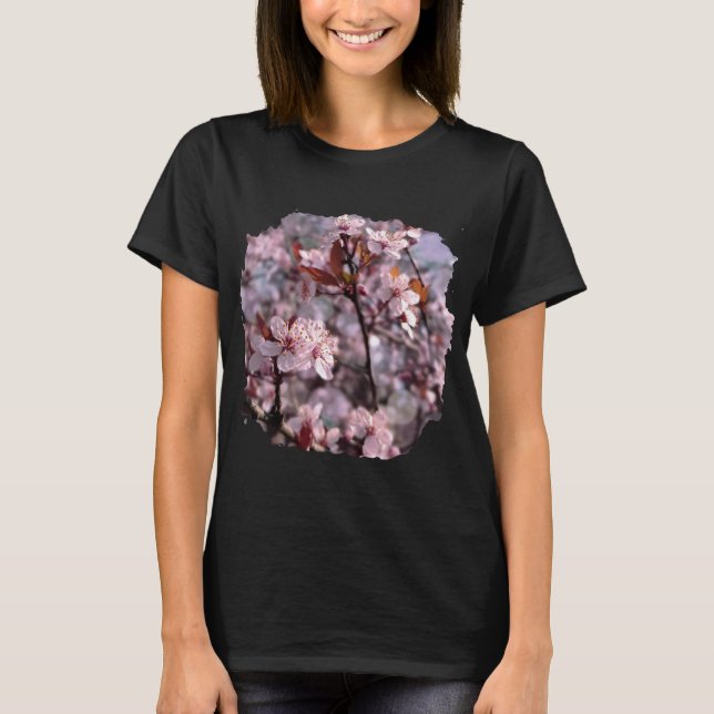 Cherry Plum Träd Rosa T Shirt (Framsida)