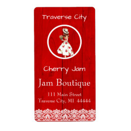 Cherry Preserves Canning Label Fraktsedel