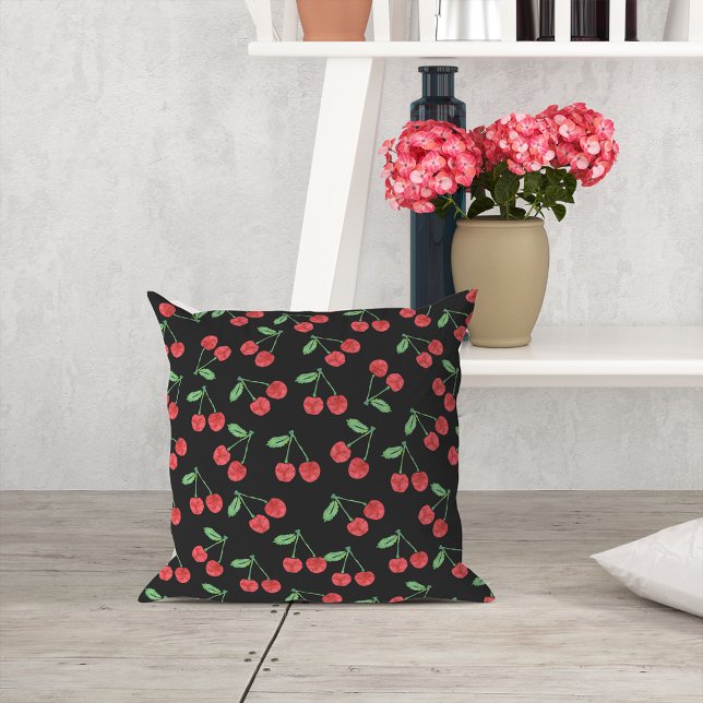 Cherry Print Mönster Kudde (Skapare uppladdad)