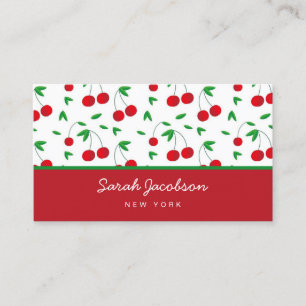 Cherry Print Retro Modern Luxury Visitkort