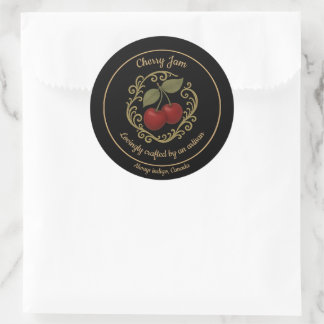 Cherry Radiance – Artisan Jam Label Runt Klistermärke