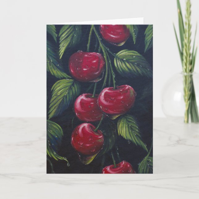 Cherry Rain-hälsningskort Kort (Framsida)