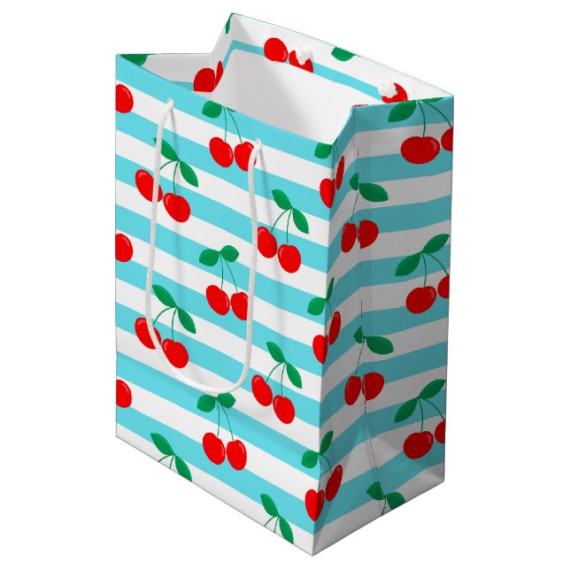 Cherry Rand Mönster - Retro Fruit Gift & Decor (Framsidan Vinklad)