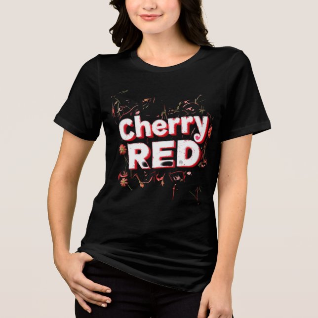 "Cherry Red Aesthetic - Bold & Vibrant Design med T Shirt (Framsida)