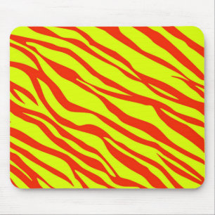 Cherry Red and Neon Gult Zebra Stripe Musmatta