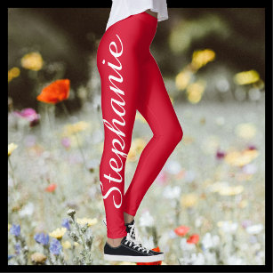 Cherry Red Anpassningsbar Mode/Yoga Leggings med N