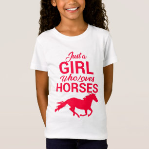 Cherry Red Bara en flicka som Kärlek Horses T-Shir T Shirt