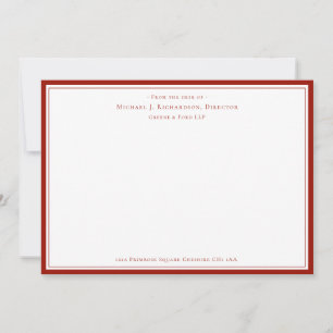 Cherry Red Business Monogram från skrivbordet av n Anteckningskort