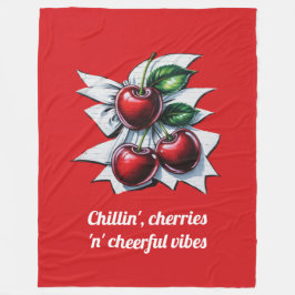 Cherry Red Cheerful Vibes Snyggt Modern Fleecefilt