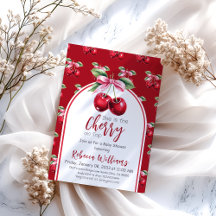 Cherry Red Coquette Bow Baby Shower