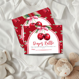 Cherry Red Coquette Bow Girl Shower Diwer Tilläggskort