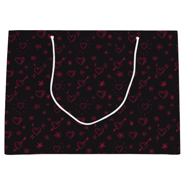Cherry Red Doodle Flowers and Hearts Patternes (Framsidan)