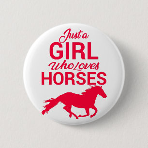 Cherry Red, en flicka som Kärlek Horses Knapp