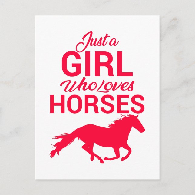 Cherry Red, en flicka som Kärlek Horses Vykort (Framsida)