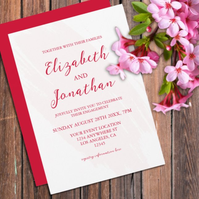 Cherry Red Engagement Party Inbjudningar (Skapare uppladdad)