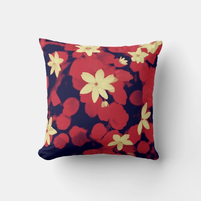 Cherry Red Flowers Pillow Kudde (Framsida)