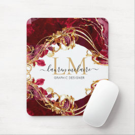 Cherry Red & Gold Monogram Script Musmatta