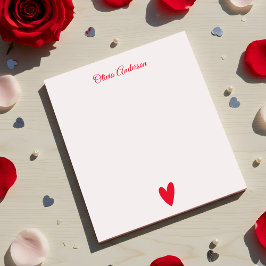 Cherry Red Heart Alla hjärtans dag Personlig Anteckningsblock