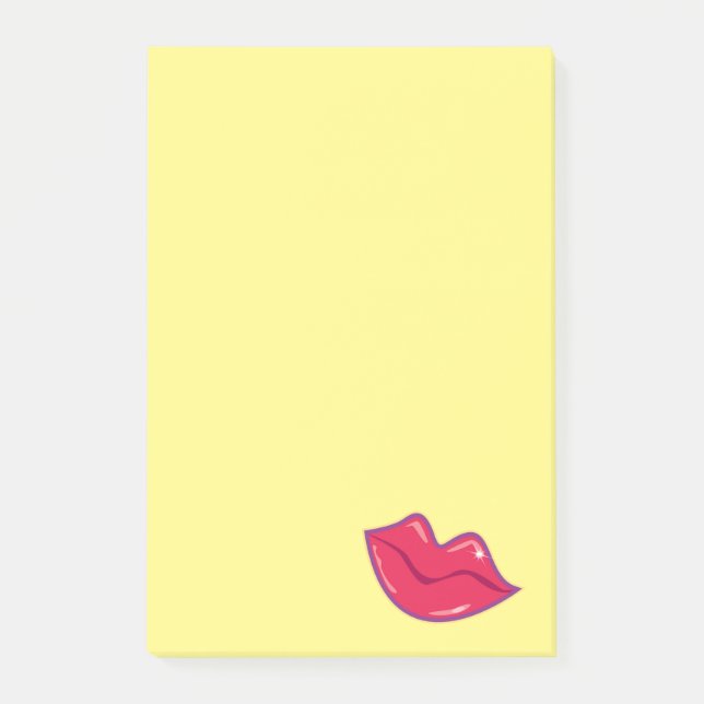 Cherry Red Läppar Post-it Block (Framsida)