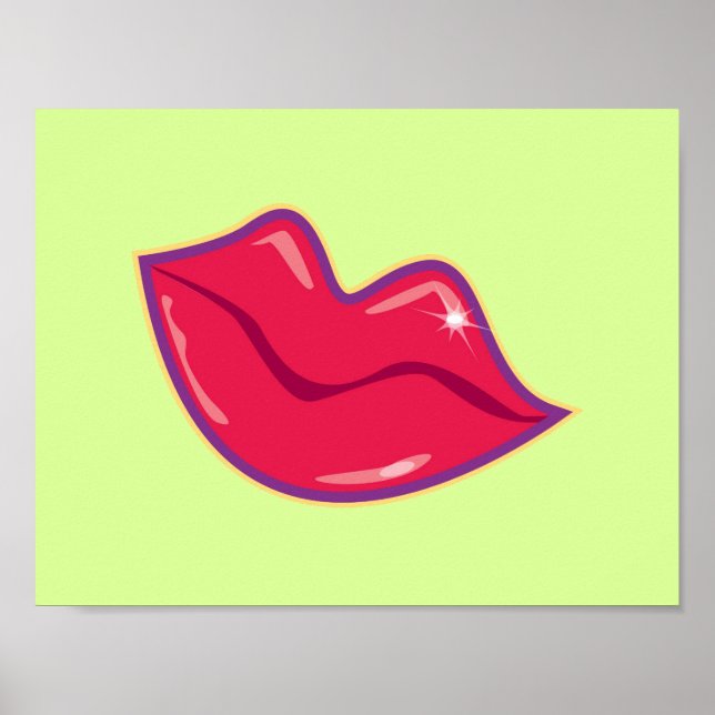 Cherry Red Läppar Poster (Framsidan)