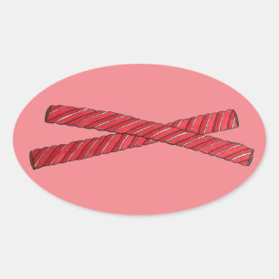 Cherry Red Licorice Whips Licorice Twist Candy Ovalt Klistermärke