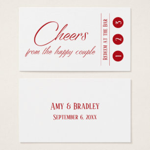Cherry Red on White, 3 Slå Drink Biljett