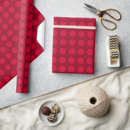 Cherry Red Polka dots Wrapping Papper Presentpapper