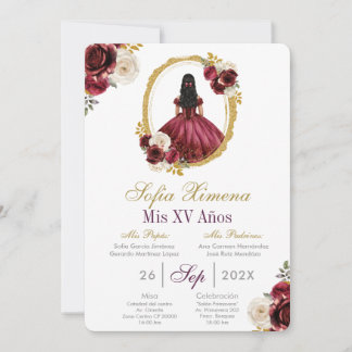 Cherry Red Quinceañera Invitation Inbjudningar