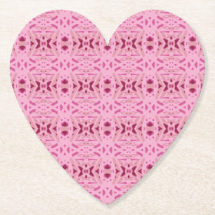 Cherry Red Rosa Geometric Valentine Day Heart Underlägg Papper