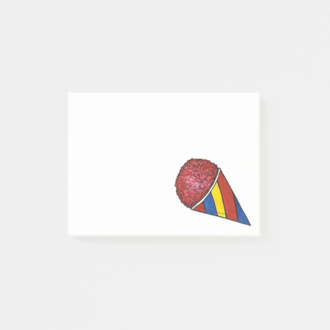 Cherry Red Snö Sno Cone Snocone Post its Post-it Block (Framsida)
