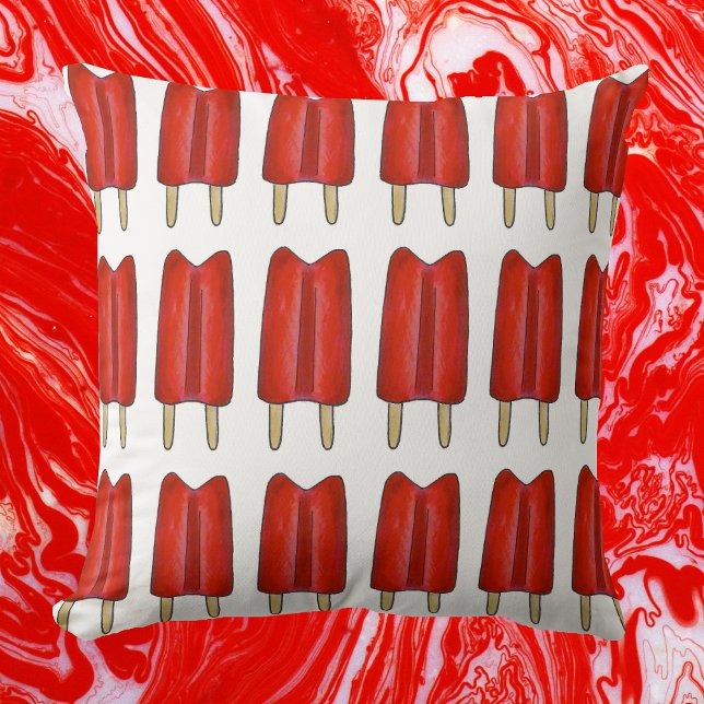 Cherry Red Twin Pop Popsicle Ice Lolly Lollies Kudde (Cherry twin pop pillow)