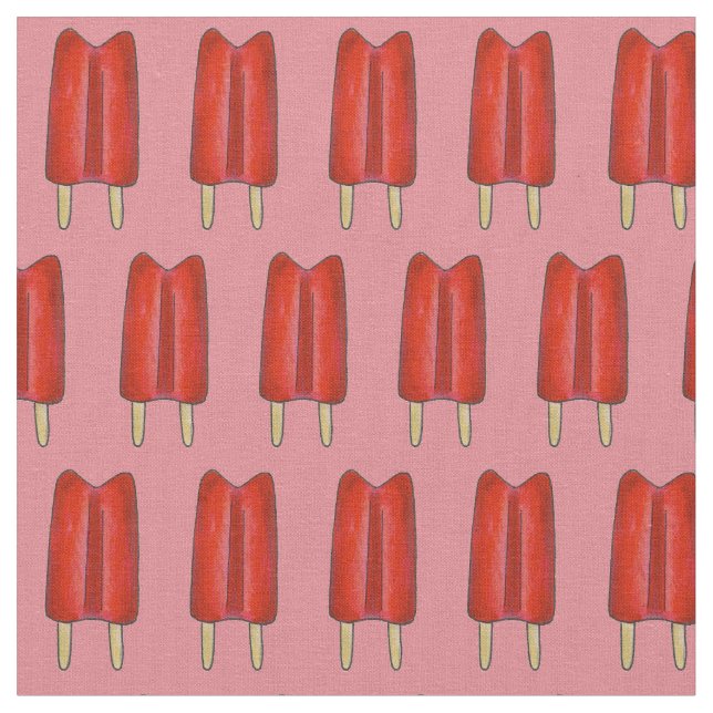 Cherry Red Twin Pop Popsicle Ice Lolly Summertime Tyg (Närbild)