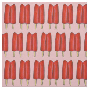 Cherry Red Twin Pop Popsicles Ice Lolly Lollies Tyg