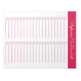 Cherry Red Vertical 8.5x11 Two Column Checklist Anteckningsblock