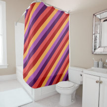 Cherry Red Violet Rand Shower Curtain