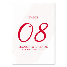 Cherry Red Wedding Bordsnummer
