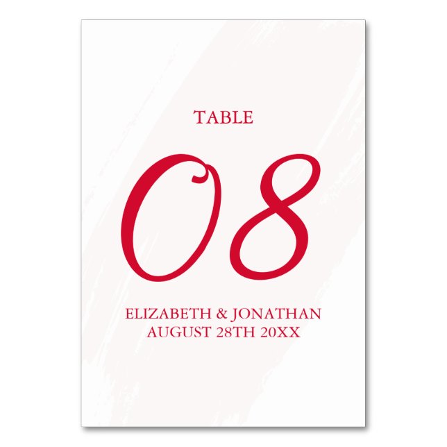 Cherry Red Wedding Bordsnummer (Framsidan)